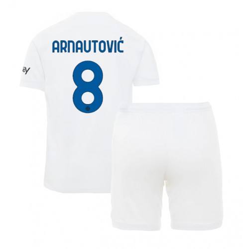 Dětský fotbalový dres Inter Milan Marko Arnautovic #8 2023-24 Venkovní Krátký Rukáv (+ trenýrky)